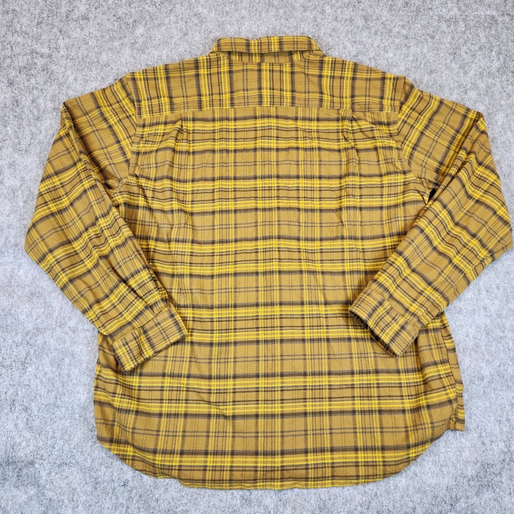 Carhartt Rugged Flex‎ Shirt Men XL Yellow Flannel Plaid Relaxed Fit Workwear - Picture 7 of 9